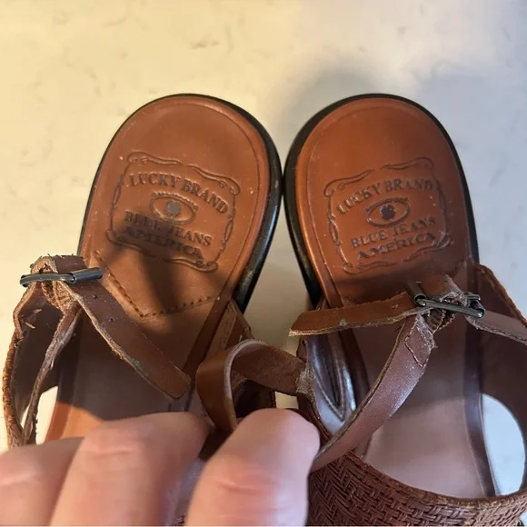 New Lucky Brand Maris Woven Wedge Platform Heeled Sandals - Picture 12 of 15